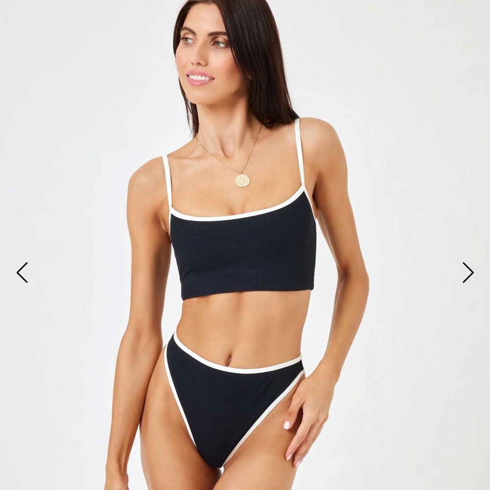 L*SPACE Ribbed Adalyn Bikini Top and Bottoms 🐚🖤 Size Small/Never Worn/NWT
